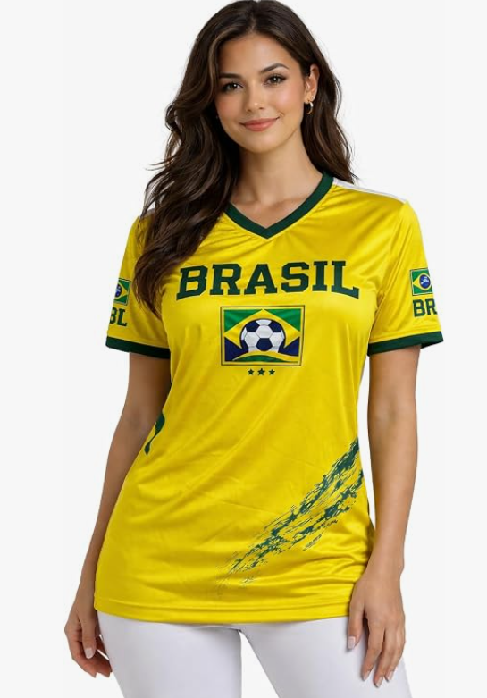 Unisex Brazil Fan Jersey 2026 International Soccer World Football Event T-Shirt Casual Streetwear